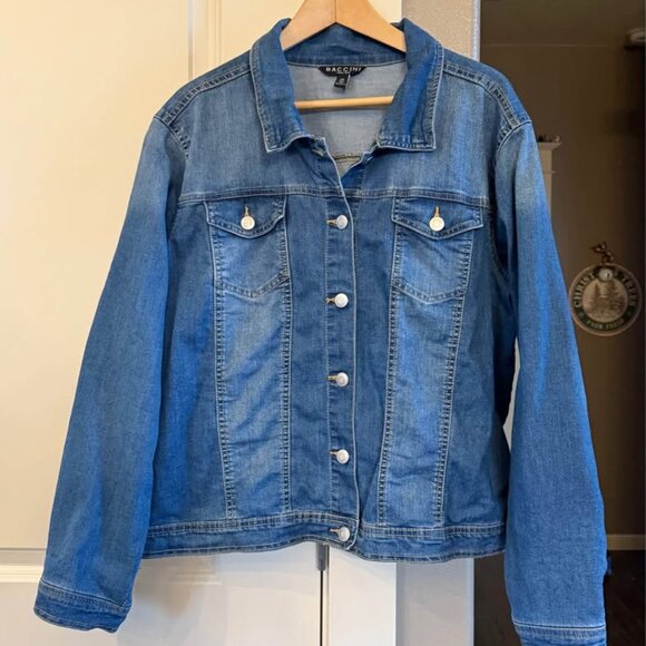 Women’s Classic Blue Baccini Two-Tone Denim Jacket-Size 2X-Plus Size - Picture 6 of 7